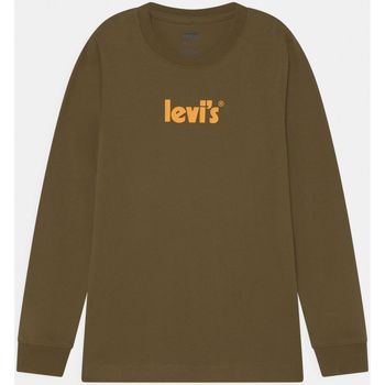 textil Niños Tops y Camisetas Levi's 9EG560 POSTER LOGO-E1F DARK OLIVE Verde