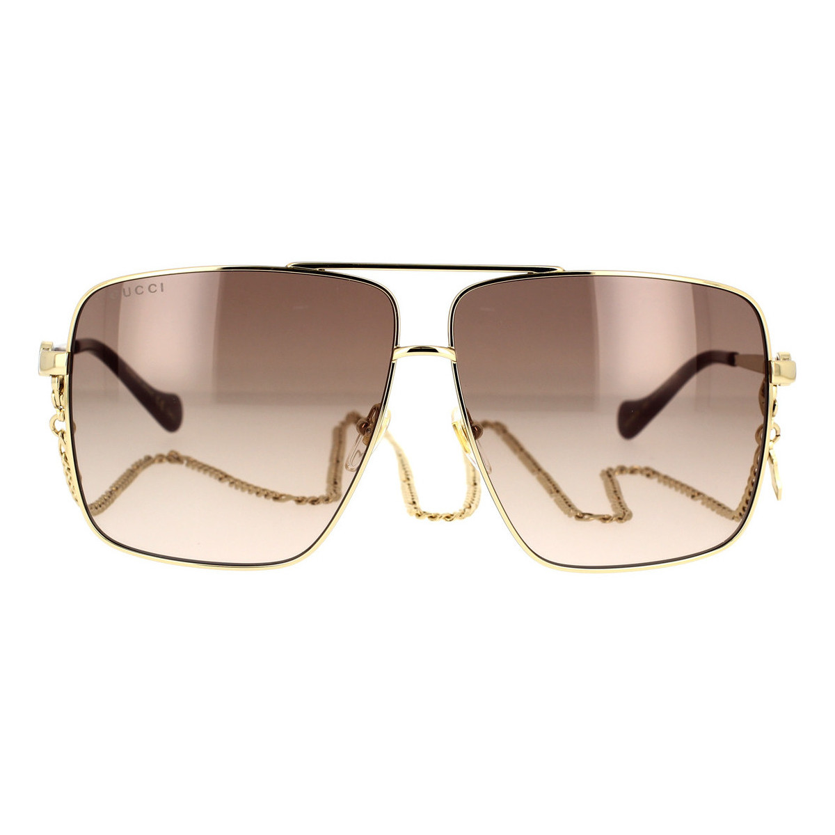 Relojes & Joyas Mujer Gafas de sol Gucci Occhiali da Sole  con Catena GG1087S 002 Oro