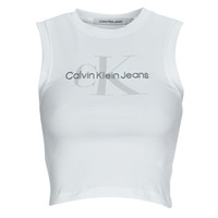 textil Mujer Camisetas manga corta Calvin Klein Jeans ARCHIVAL MONOLOGO RIB TANK TOP Blanco