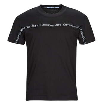 textil Hombre Camisetas manga corta Calvin Klein Jeans LOGO TAPE TEE Negro