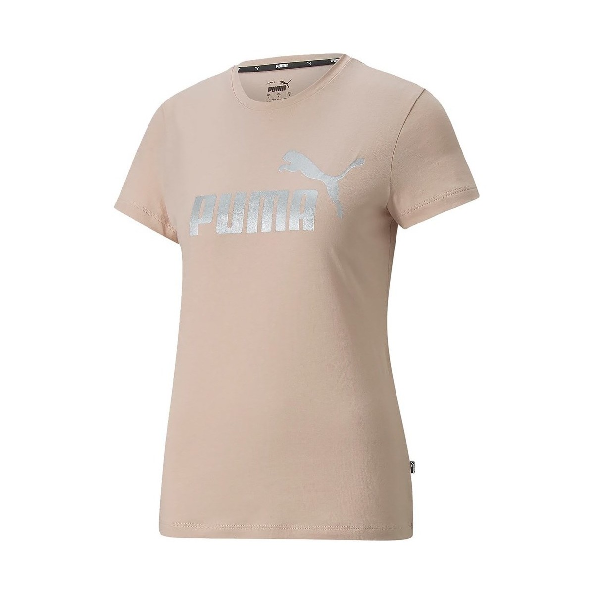 textil Mujer Camisetas manga corta Puma Ess Metallic Logo Tee Beige