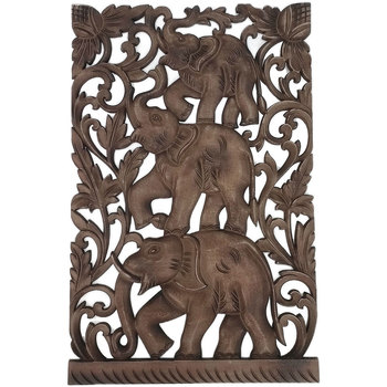 Casa Figuras decorativas Signes Grimalt Adorno Pared Elefantes Marrón