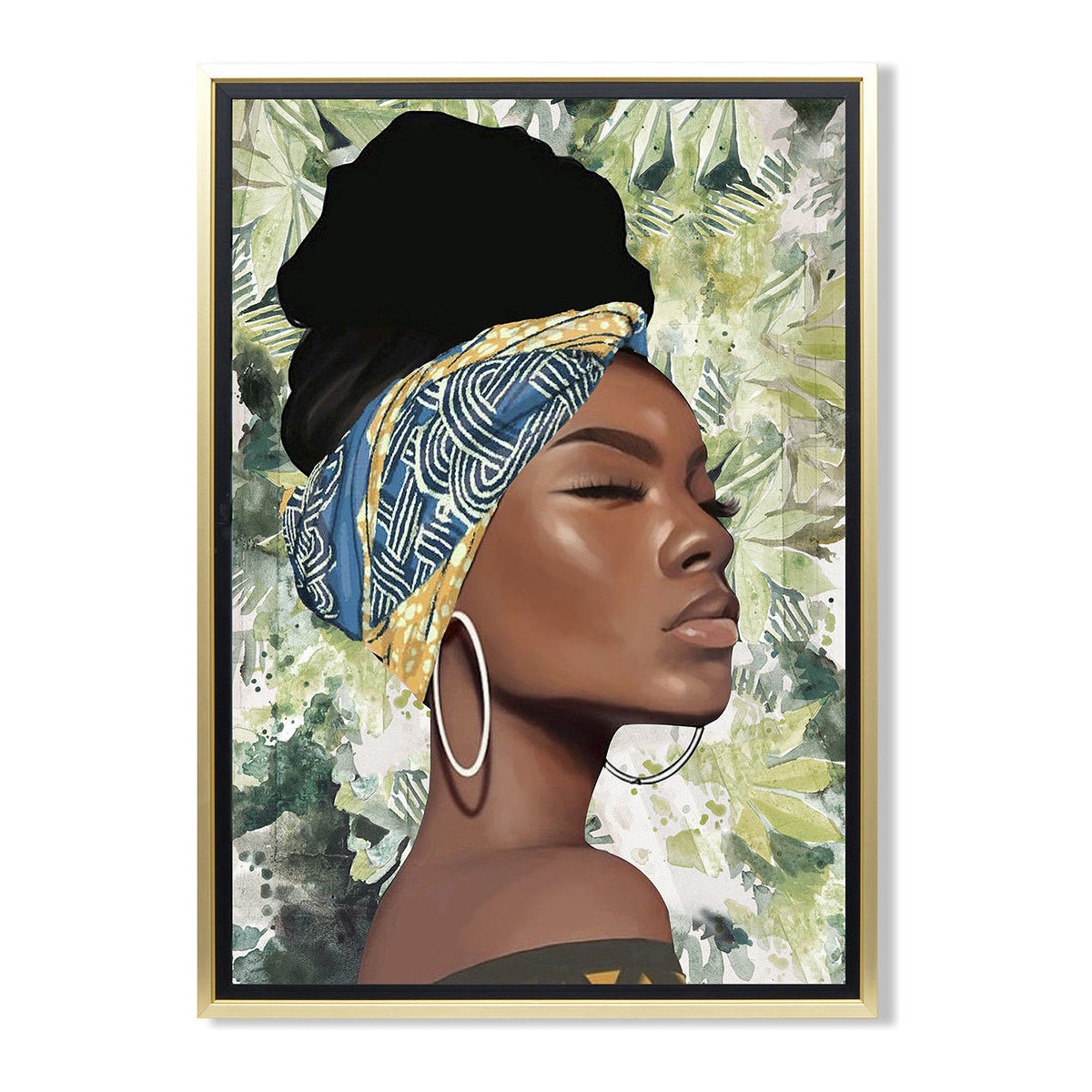 Casa Cuadros / pinturas Signes Grimalt Cuadro Mujer Africana Verde