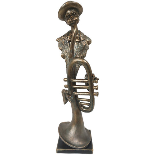 Casa Figuras decorativas Signes Grimalt Figura músico trompeta Oro