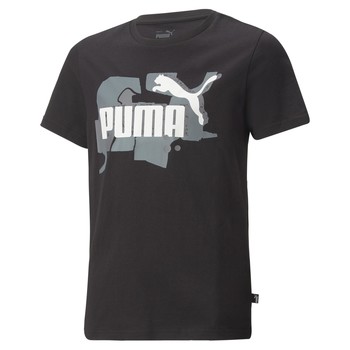 textil Niño Camisetas manga corta Puma ESS STREET ART LOGO Negro