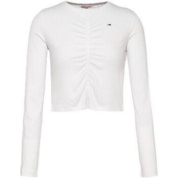 textil Mujer Tops / Blusas Tommy Jeans - Camiseta LS Cropped Blanco