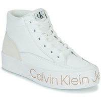 Zapatos Mujer Zapatillas altas Calvin Klein Jeans VULC FLATF MID WRAP AROUND LOGO Blanco