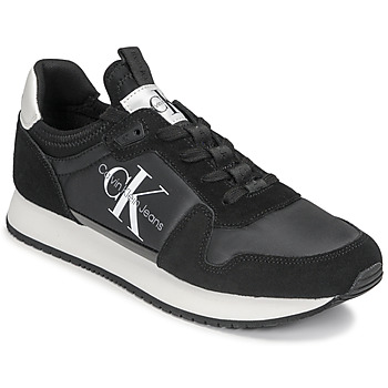 Zapatos Mujer Zapatillas bajas Calvin Klein Jeans RUNNER SOCK LACEUP NY-LTH WN Negro / Blanco