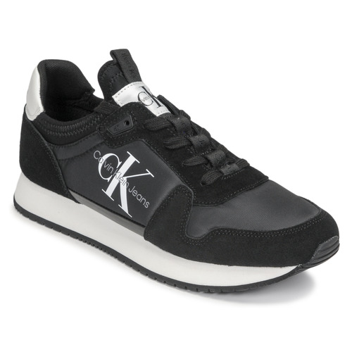 Zapatos Mujer Zapatillas bajas Calvin Klein Jeans RUNNER SOCK LACEUP NY-LTH WN Negro / Blanco