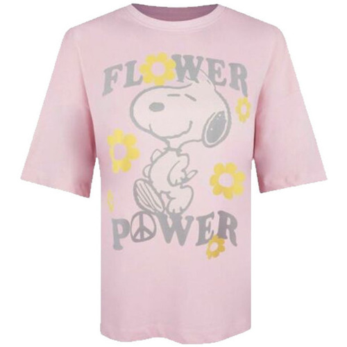 textil Mujer Camisetas manga larga Peanuts Flower Power Rojo