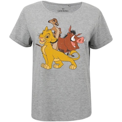 textil Mujer Camisetas manga larga The Lion King Simba & Friends Gris