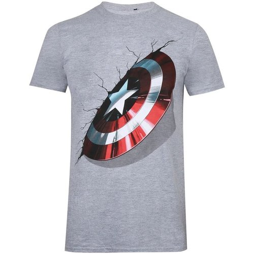 textil Hombre Camisetas manga larga Captain America TV1101 Gris