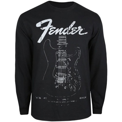 textil Hombre Camisetas manga larga Fender TV1110 Negro