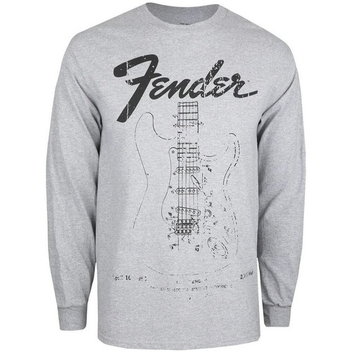 textil Hombre Camisetas manga larga Fender TV1110 Gris