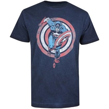 textil Hombre Camisetas manga larga Captain America  Azul