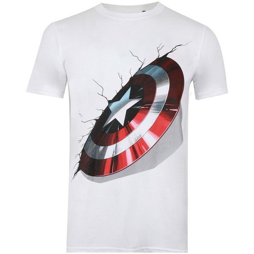 textil Hombre Camisetas manga larga Captain America TV1168 Blanco