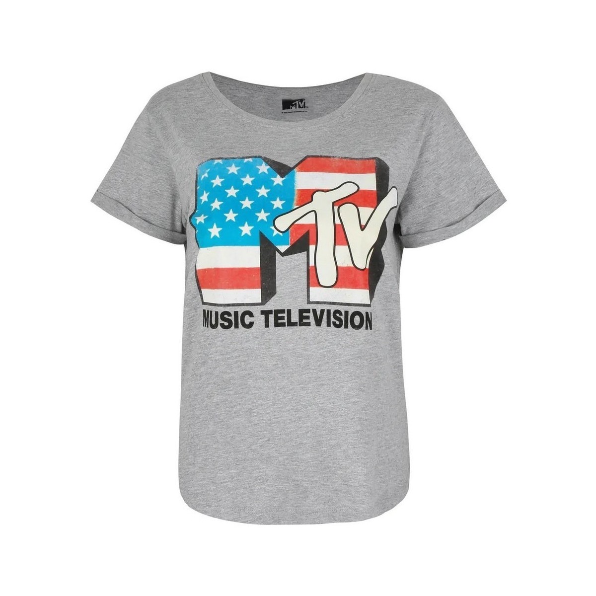 textil Mujer Camisetas manga larga Mtv Americana Gris