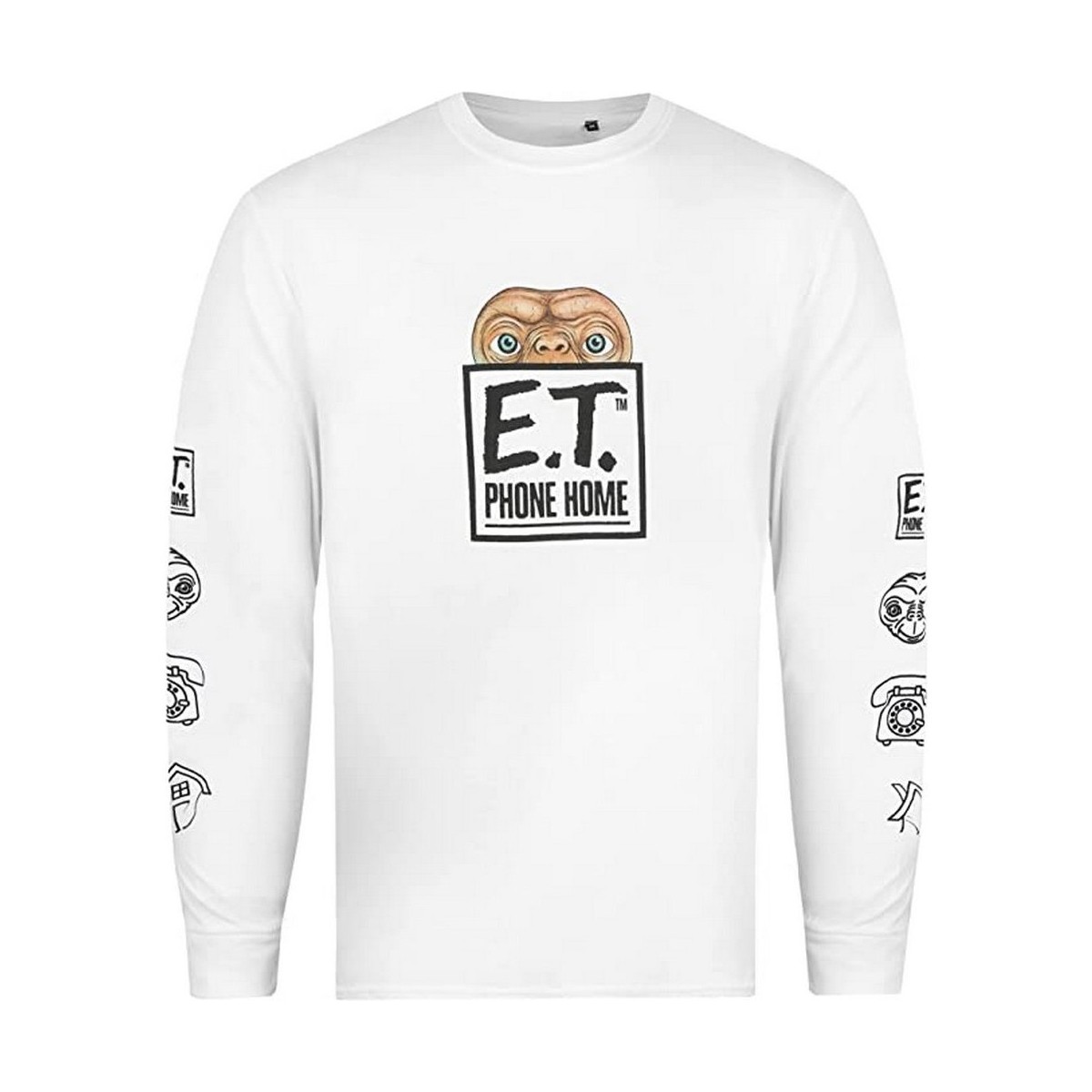 textil Hombre Camisetas manga larga E.t. The Extra-Terrestrial TV1263 Negro