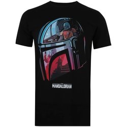 textil Hombre Camisetas manga larga Star Wars: The Mandalorian TV131 Negro