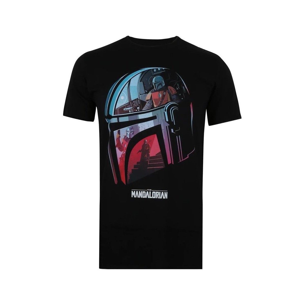 textil Hombre Camisetas manga larga Star Wars: The Mandalorian TV131 Negro