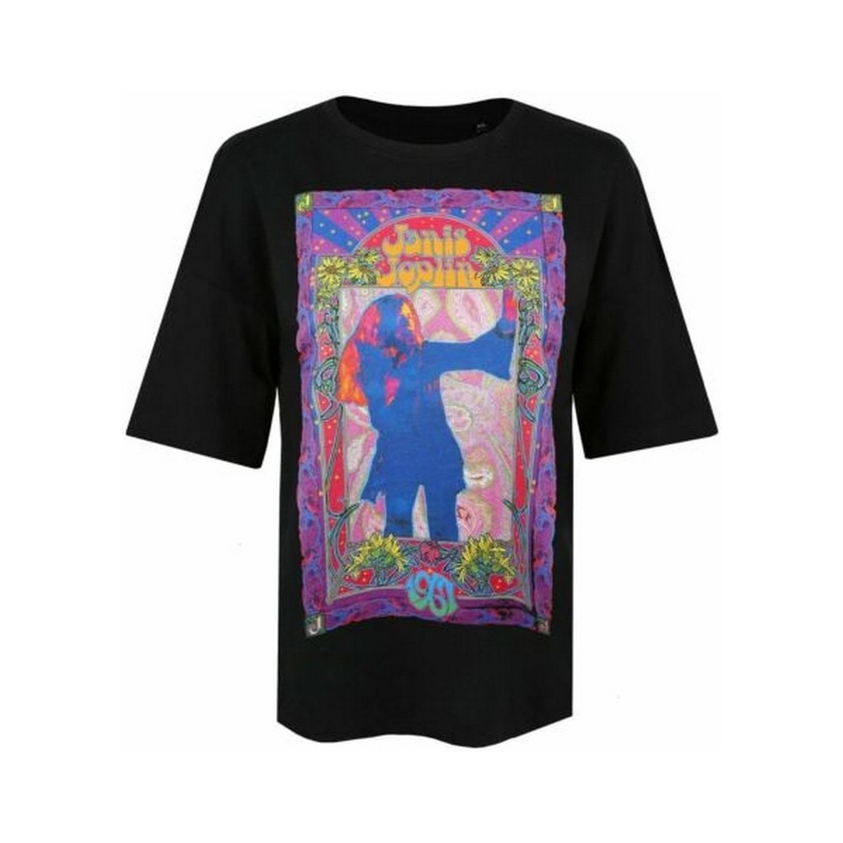 textil Mujer Camisetas manga larga Janis Joplin Trippy Negro
