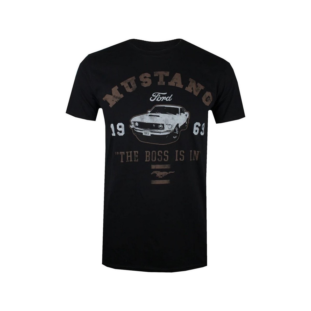 textil Hombre Camisetas manga larga Ford Mustang The Boss Is In Negro
