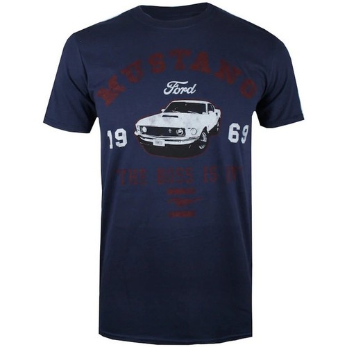 textil Hombre Camisetas manga larga Ford Mustang The Boss Is In Azul