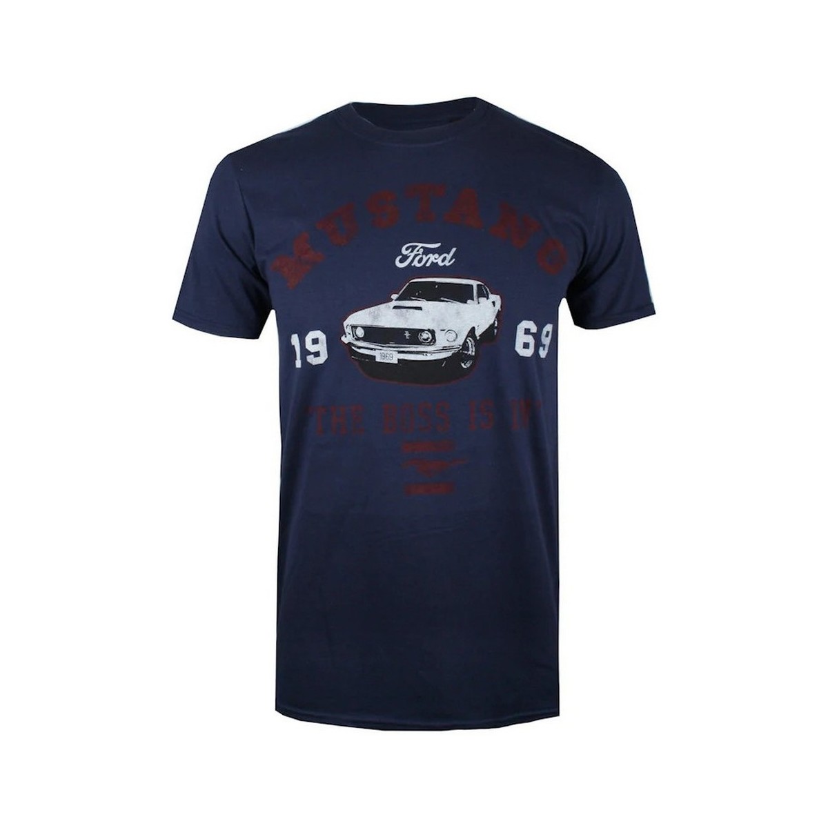 textil Hombre Camisetas manga larga Ford Mustang The Boss Is In Azul