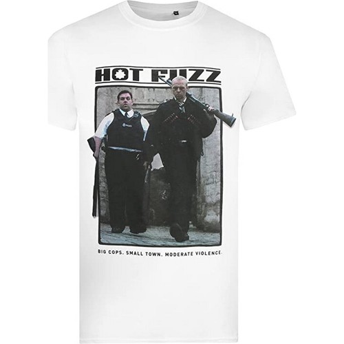 textil Hombre Camisetas manga larga Hot Fuzz Big Cops Blanco