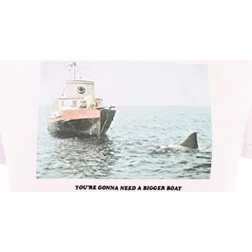 textil Hombre Camisetas manga larga Jaws Bigger Boat Blanco