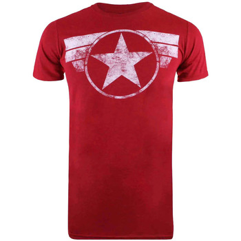 textil Hombre Camisetas manga larga Captain America  Rojo