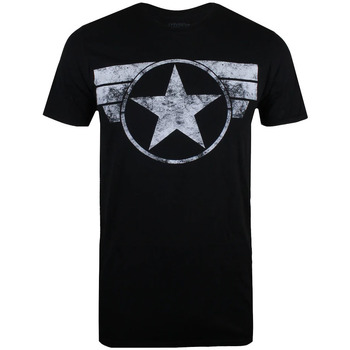 textil Hombre Camisetas manga larga Captain America  Negro