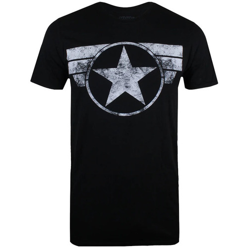 textil Hombre Camisetas manga larga Captain America TV228 Negro