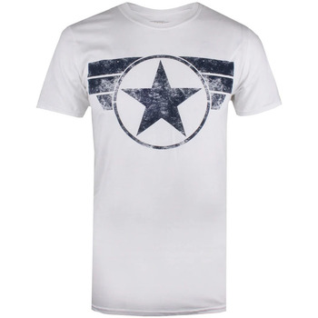 textil Hombre Camisetas manga larga Captain America  Blanco