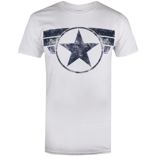 textil Hombre Camisetas manga larga Captain America TV228 Blanco