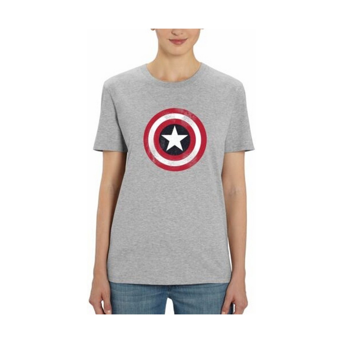 textil Hombre Camisetas manga larga Captain America TV298 Gris