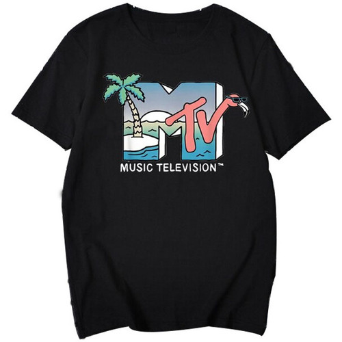 textil Hombre Camisetas manga larga Mtv TV382 Negro