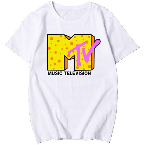 textil Hombre Camisetas manga larga Mtv TV382 Blanco