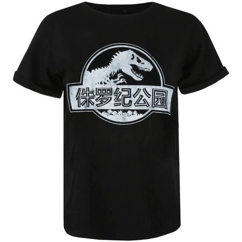 textil Mujer Camisetas manga larga Jurassic Park TV399 Negro