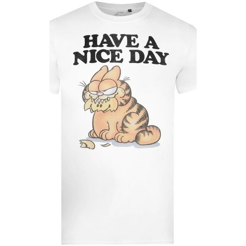 textil Hombre Camisetas manga larga Garfield Have A Nice Day Blanco