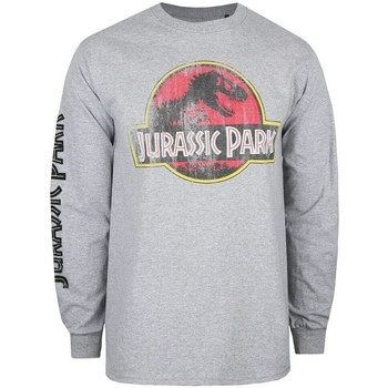 textil Hombre Camisetas manga larga Jurassic Park TV427 Gris