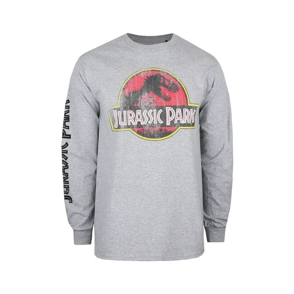 textil Hombre Camisetas manga larga Jurassic Park TV427 Gris