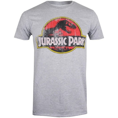 textil Hombre Camisetas manga larga Jurassic Park TV606 Gris