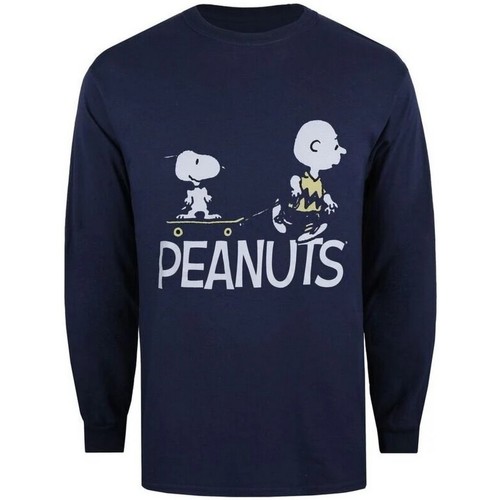 textil Hombre Camisetas manga larga Peanuts TV642 Azul