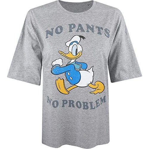 textil Mujer Camisetas manga larga Disney No Pants No Problem Gris