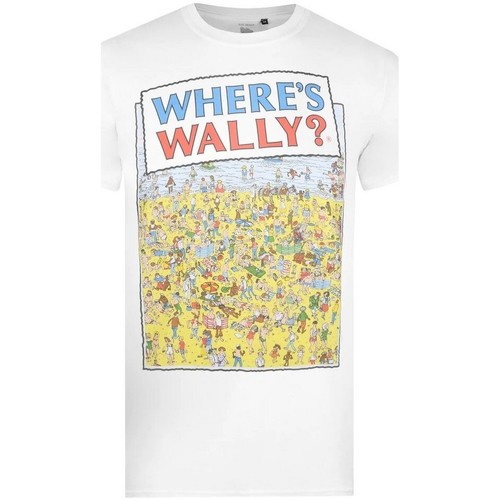 textil Hombre Camisetas manga larga Wheres Wally? TV779 Blanco