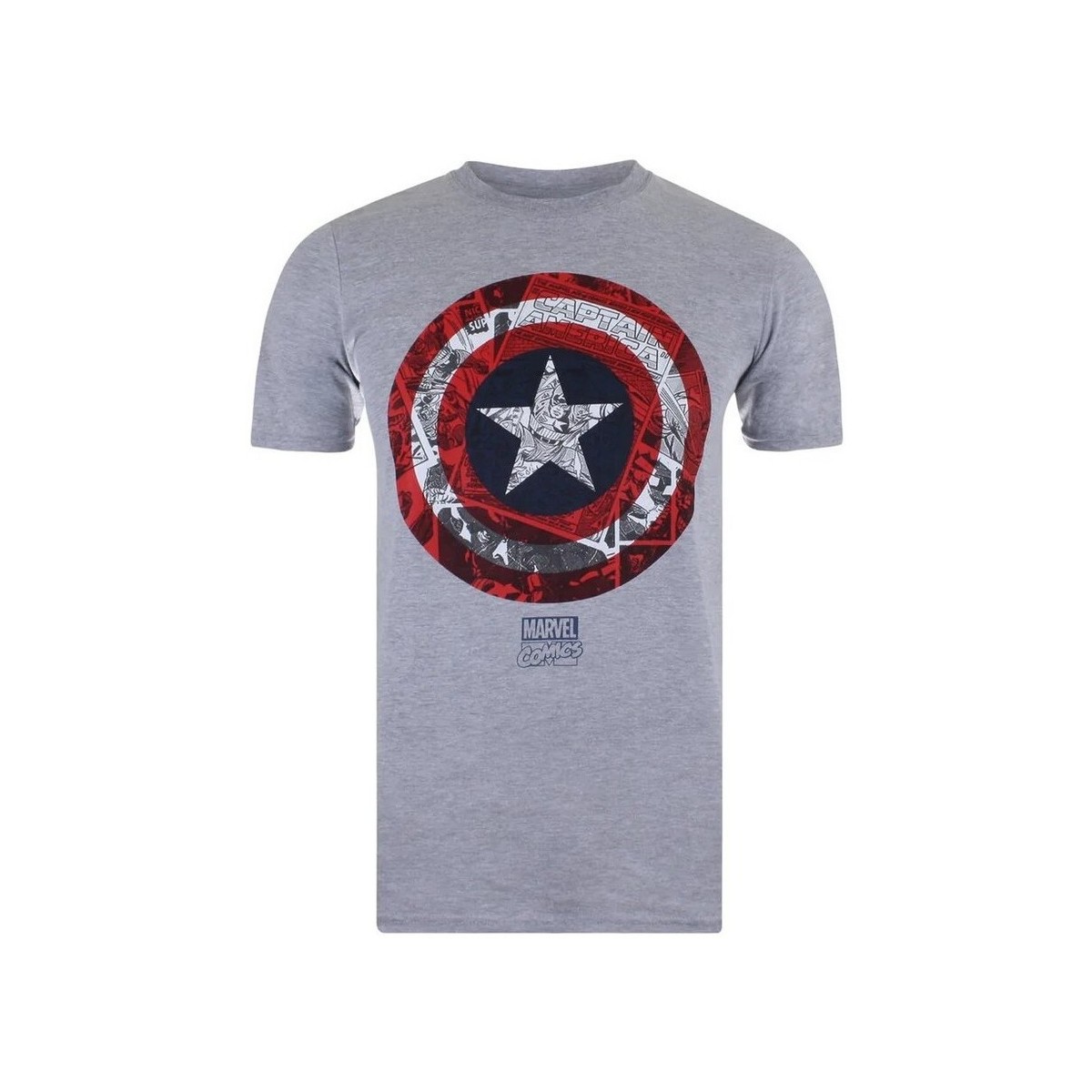 textil Hombre Camisetas manga larga Captain America TV783 Rojo