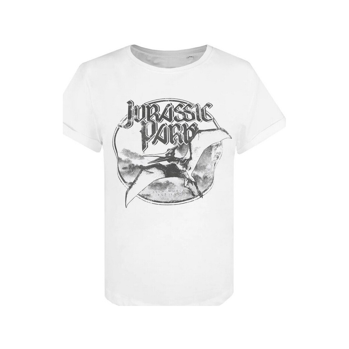 textil Mujer Camisetas manga larga Jurassic Park Rocks Blanco