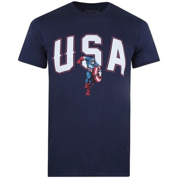 textil Hombre Camisetas manga larga Captain America  Rojo