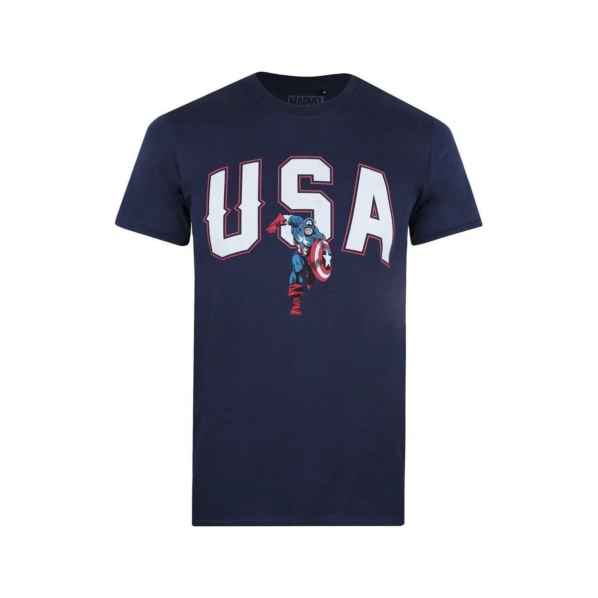 textil Hombre Camisetas manga larga Captain America USA Rojo